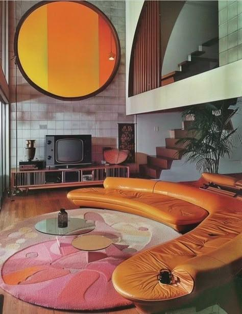 Living room with spage age interior desing