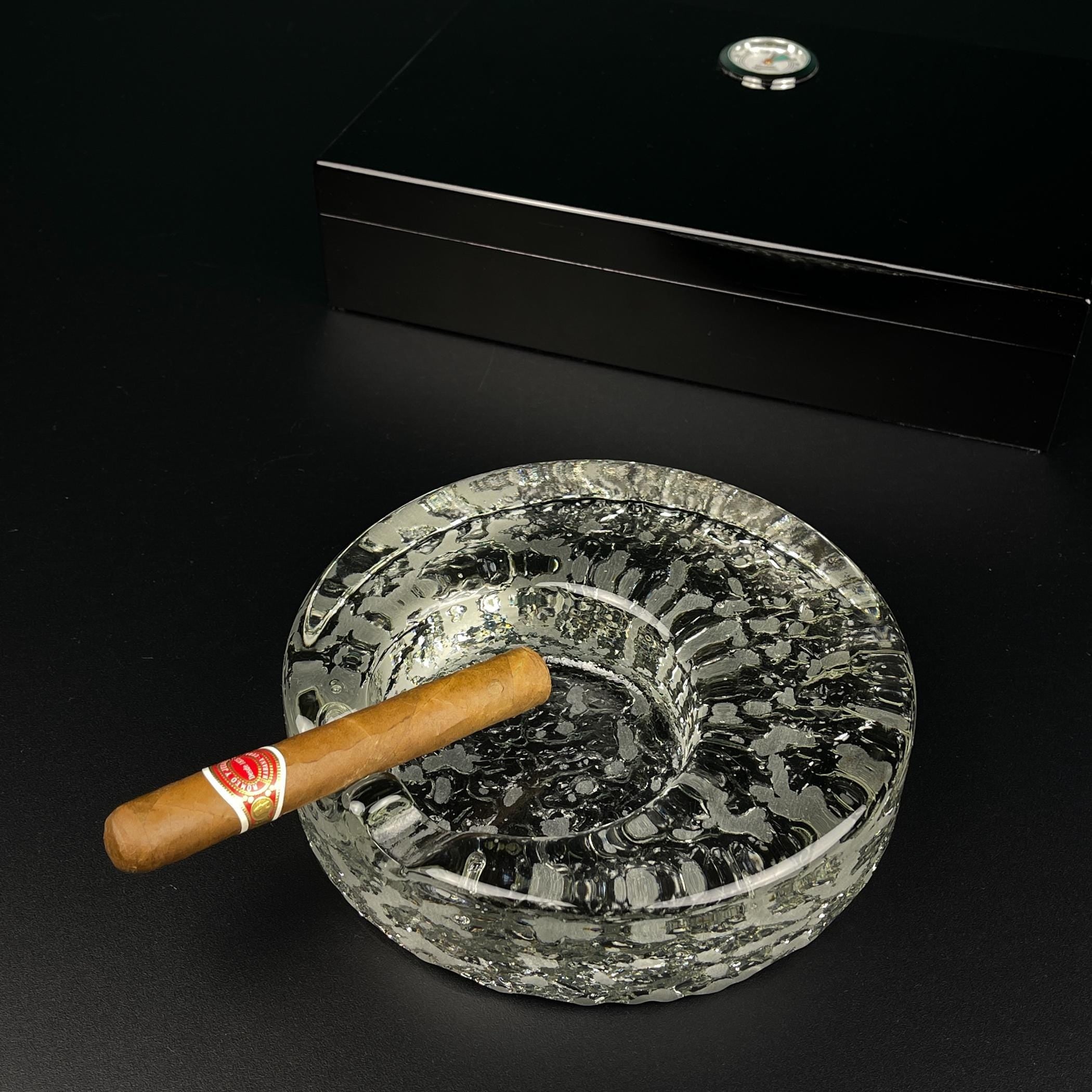 Vintage ice glass ashtray by Kosta Boda, Sweden, 1970s, Vintage Home Decor