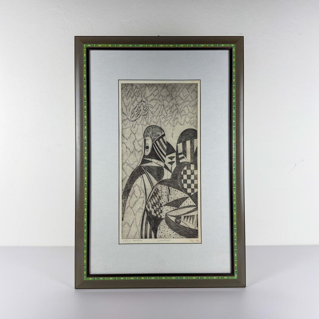 Graphics, etching, signature "Popy", Italy 1972