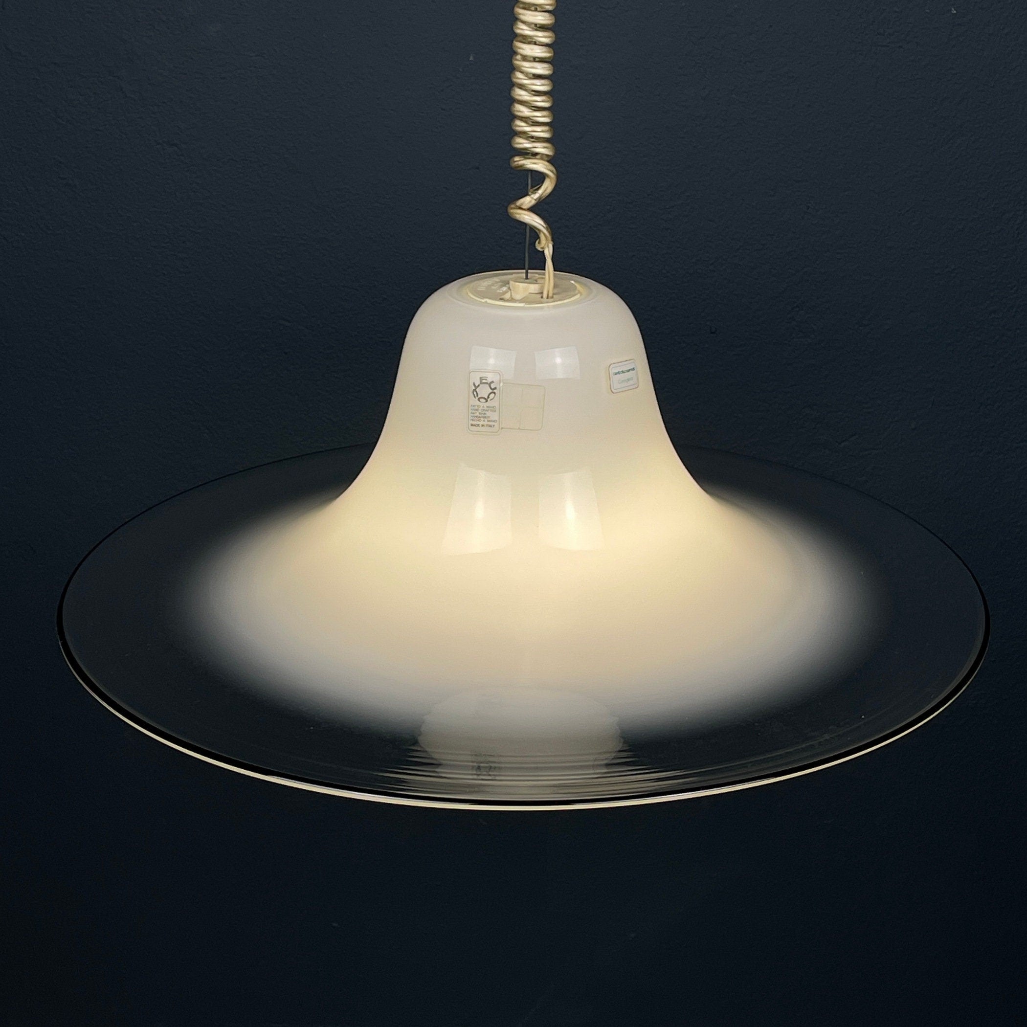 Cinea pendant lamp by Giusto Toso for Leucos Italy 1970s Mid-century italian modern lighting
