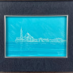 Luigi Targa, Venetian lagoon in the heavenly glare, Padua, Italy 1970s, Oil on Canvas, Framed