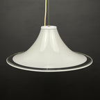 Murano glass white pendant lamp Italy 1970s Mid-century lighting XL ceiling lamp