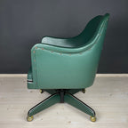Mid-century swivel green office chair by Umberto Mascagni Italy 1950s Modernist Italian Loft Office