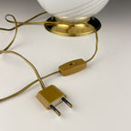 Vintage white murano table lamp Italy 1970s, Mid-century modern design