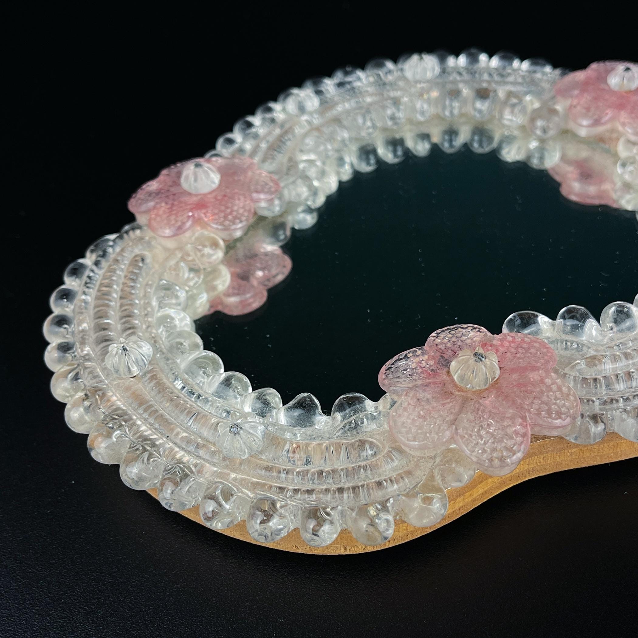 Original Murano glass mirror, Italy 1950s, Vintage home decor