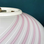 Classic swirl murano pendant lamp Vetri Murano Italy 1970s Italian mid-century modern lighting