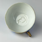 Vintage Japanese Lithophane Geisha porcelain coffee set Blue Dragon, 1950s