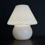 Vintage Swirl Murano Glass Table Lamp Mushroom, Italy 1970s