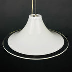 Murano glass white pendant lamp Italy 1970s Mid-century lighting XL ceiling lamp