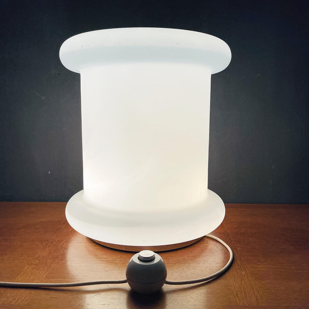 Vintage opaline glass floor lamp, Italy 1970s