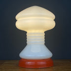 Vintage White Opaline Glass Table Lamp: Italian Mid-Century Modern Lighting