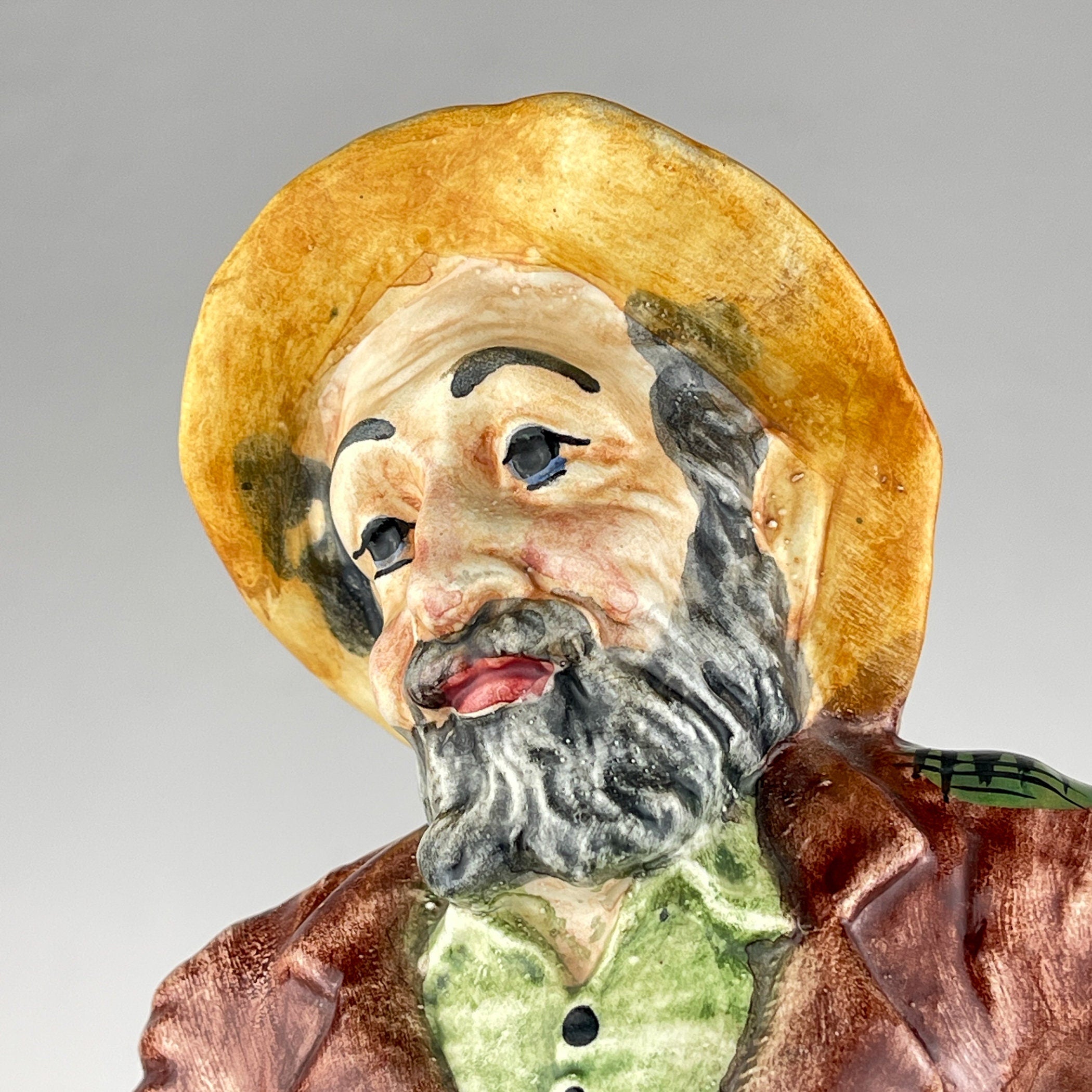 Vintage original ceramic sculpture Old Man by Bassano, Italy 1974, Vintage home decor