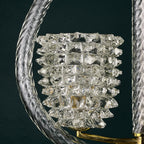 Vintage Murano Lyre Chandelier by Barovier & Toso: Italian Art Deco Lighting