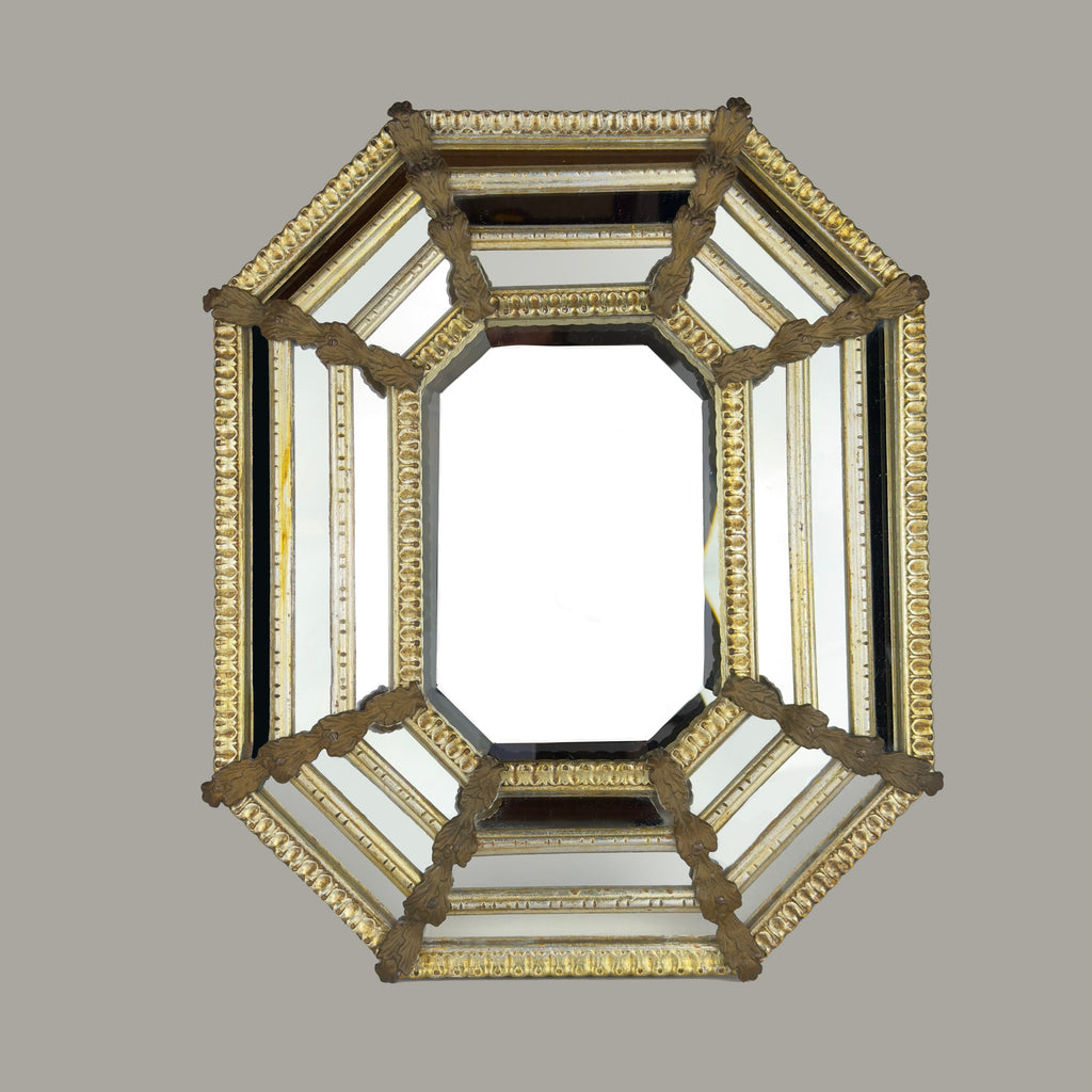 Vintage Octagonal Murano Mirror, Italy 1950s