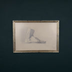 Antique pencil drawing Feet, artist F. Mucke, Austria 1802