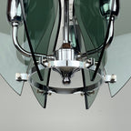 Veca Italian Chandelier: Mid-Century Smoked Glass Pendant Lamp