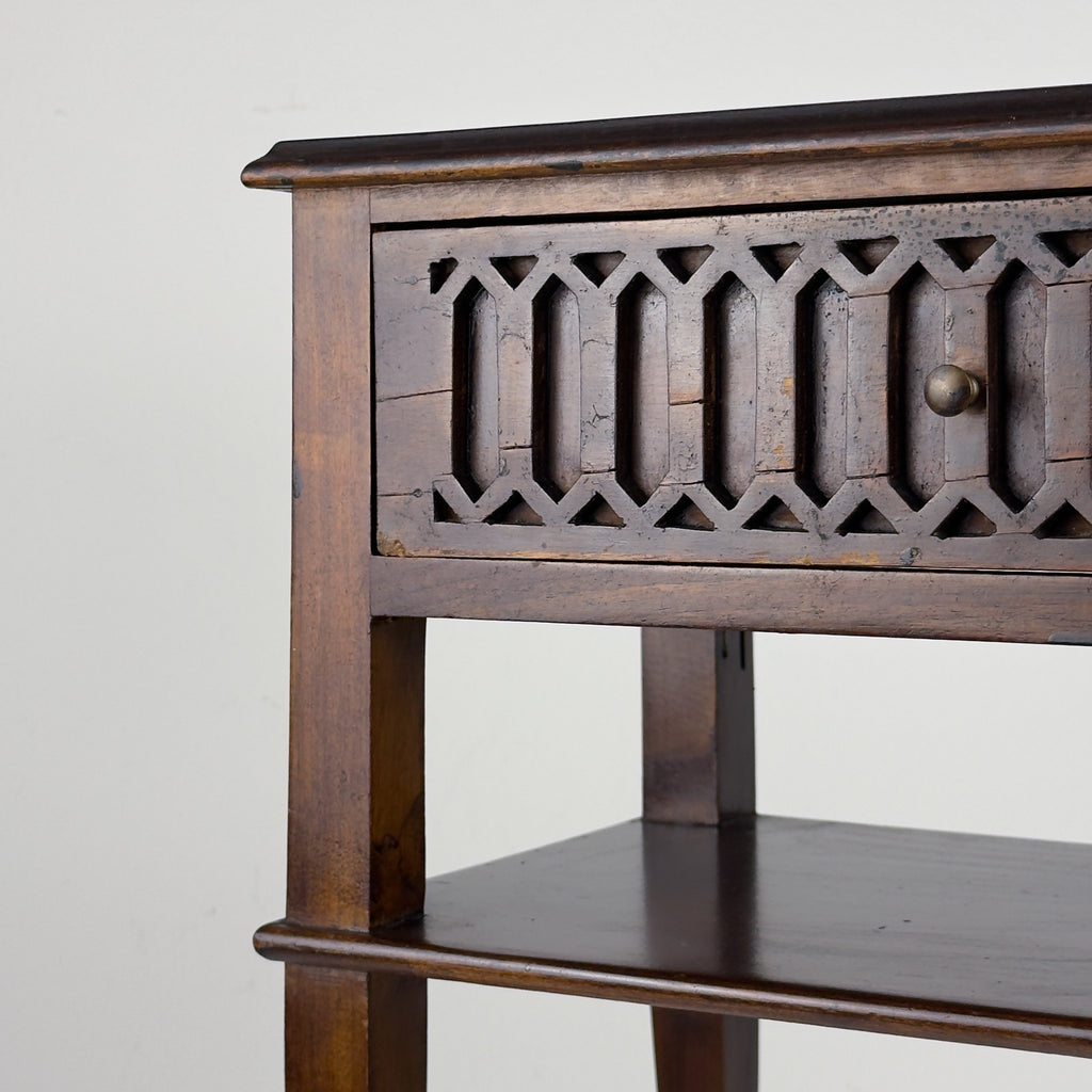 Vintage wood nightstand Italy 1970s
