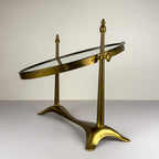 Vintage tabletop vanity mirror from brass, Italy, 1950s