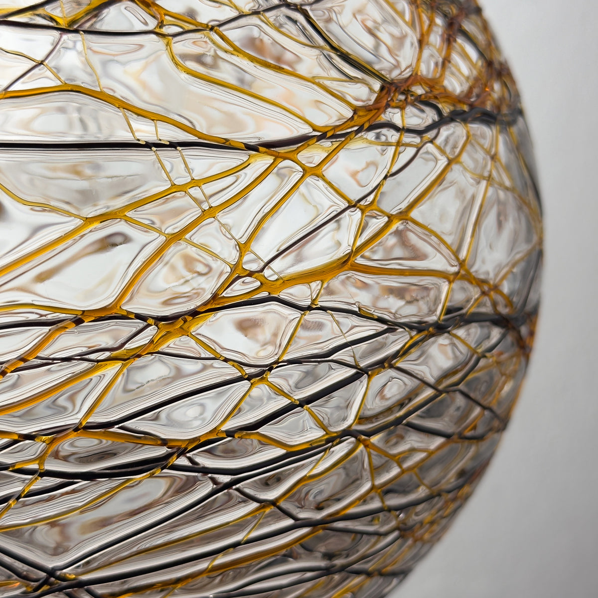 Vintage Murano sphere ball pendant lamp, Italy 1960s