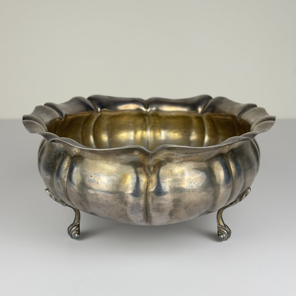 Vintage Silver Plated Bread Basket or Fruit Dish, Italy, 1950s