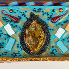 Mid-Century Murano Glass Mosaic Mirror by Zane Luigina "Fantasy Glass", Italy, 1990s