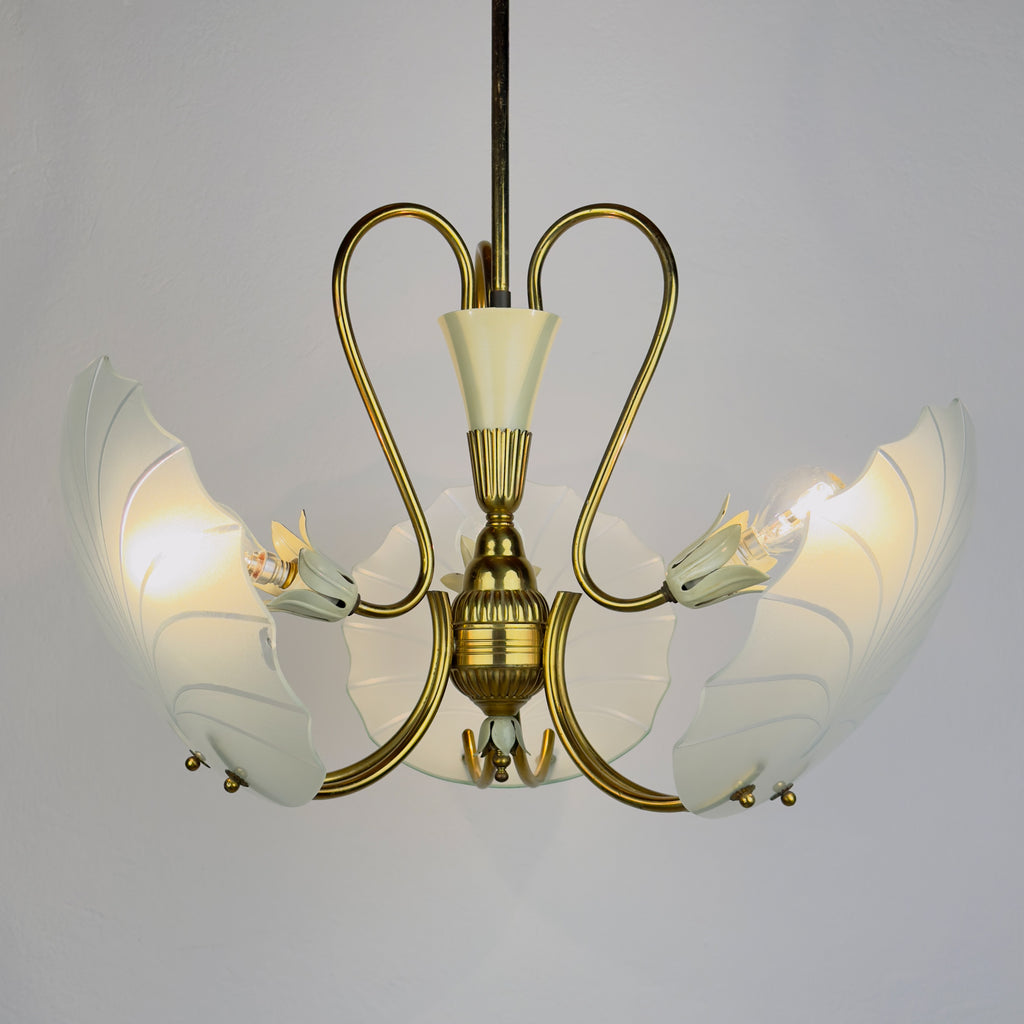Antique chandelier, in style of Pietro Chiesa For Fontana Arte, Italy, 1930s