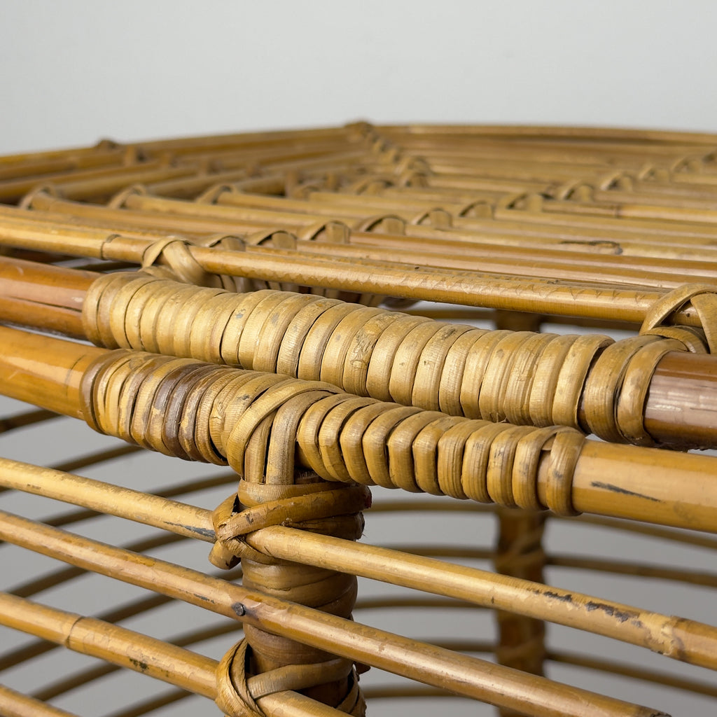 Vintage rattan basket, Italy 1960s
