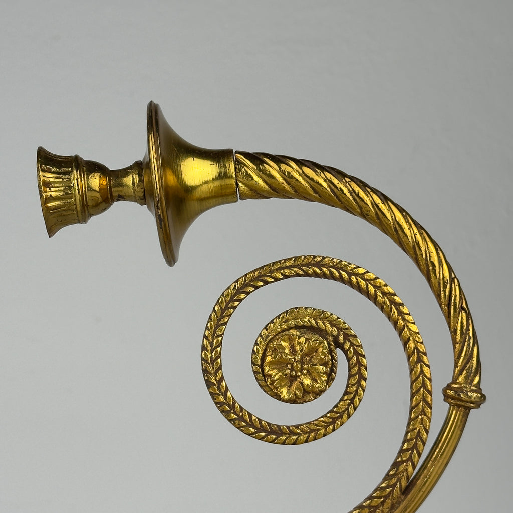 Large Bronze Wall Candle Sconce, France 1950s