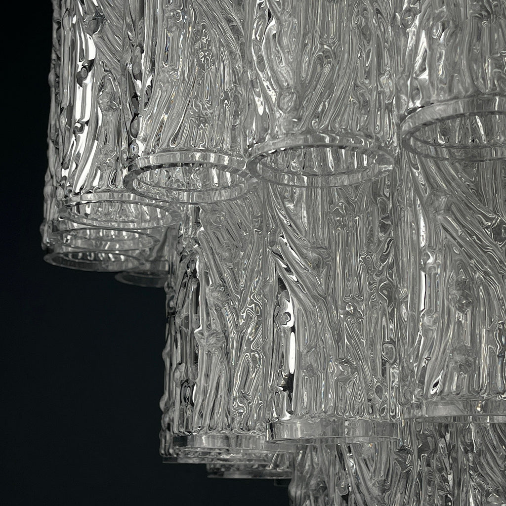 Mid-century murano glass chandelier Tronchi by Toni Zuccheri for Venini Italy 1960s