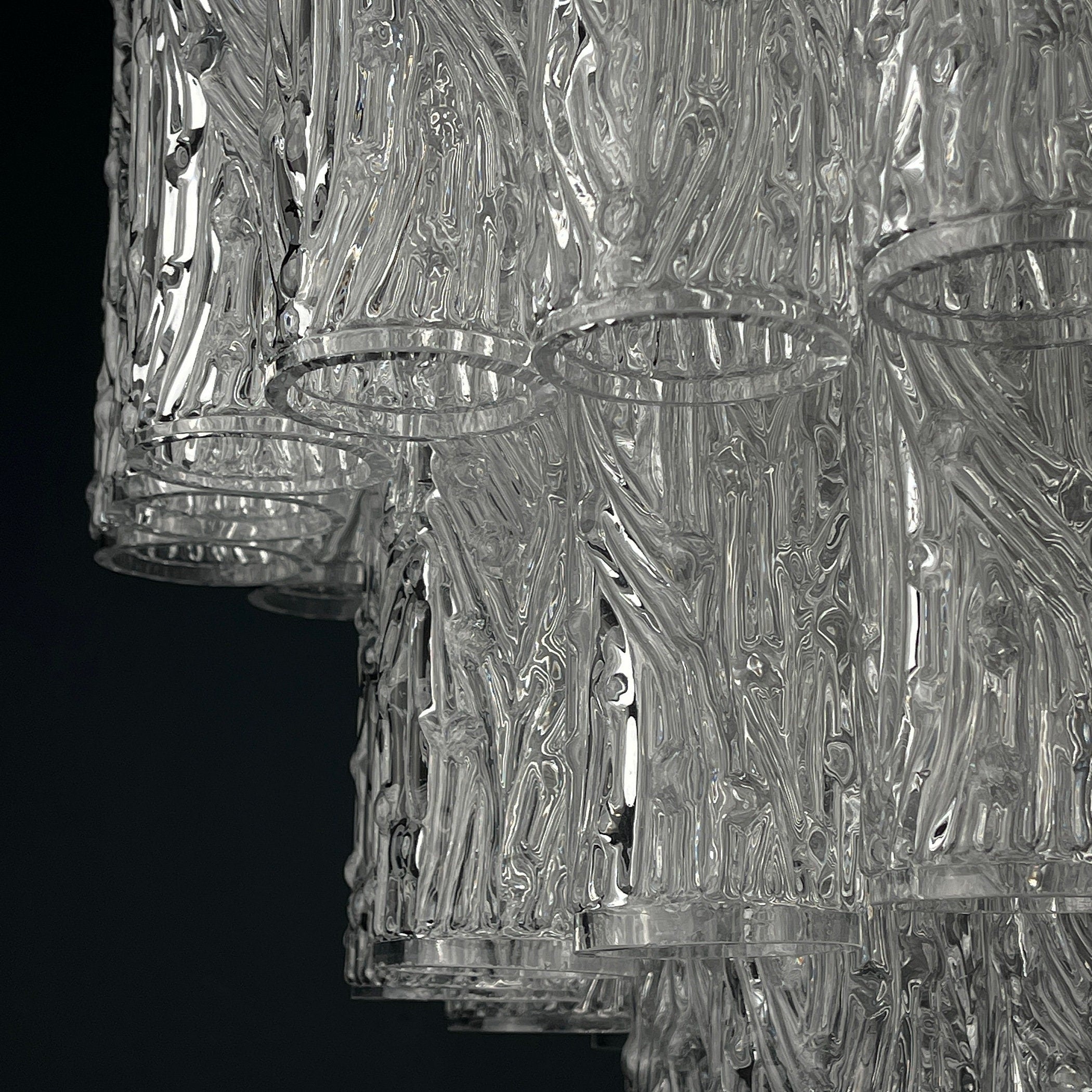 Mid-century murano glass chandelier Tronchi by Toni Zuccheri for Venini Italy 1960s