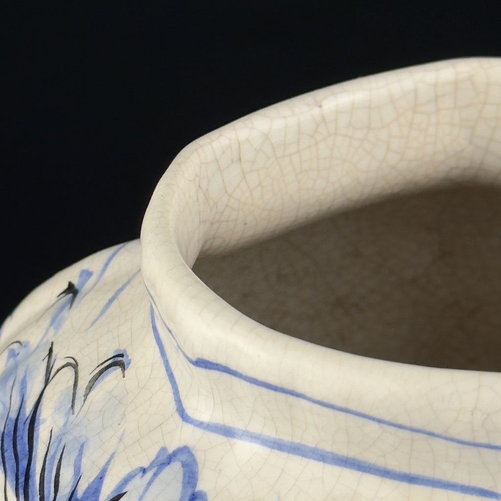 Vintage Blue Ceramic Vase by Bassano, Italy 1970s