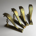 Antique Art Nouveau Brass Curtain Rod Brackets, Set of 4, Austria 1900s