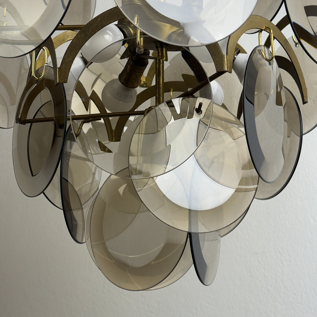 Smoked Murano chandelier by Gino Vistosi, Italy 1970s