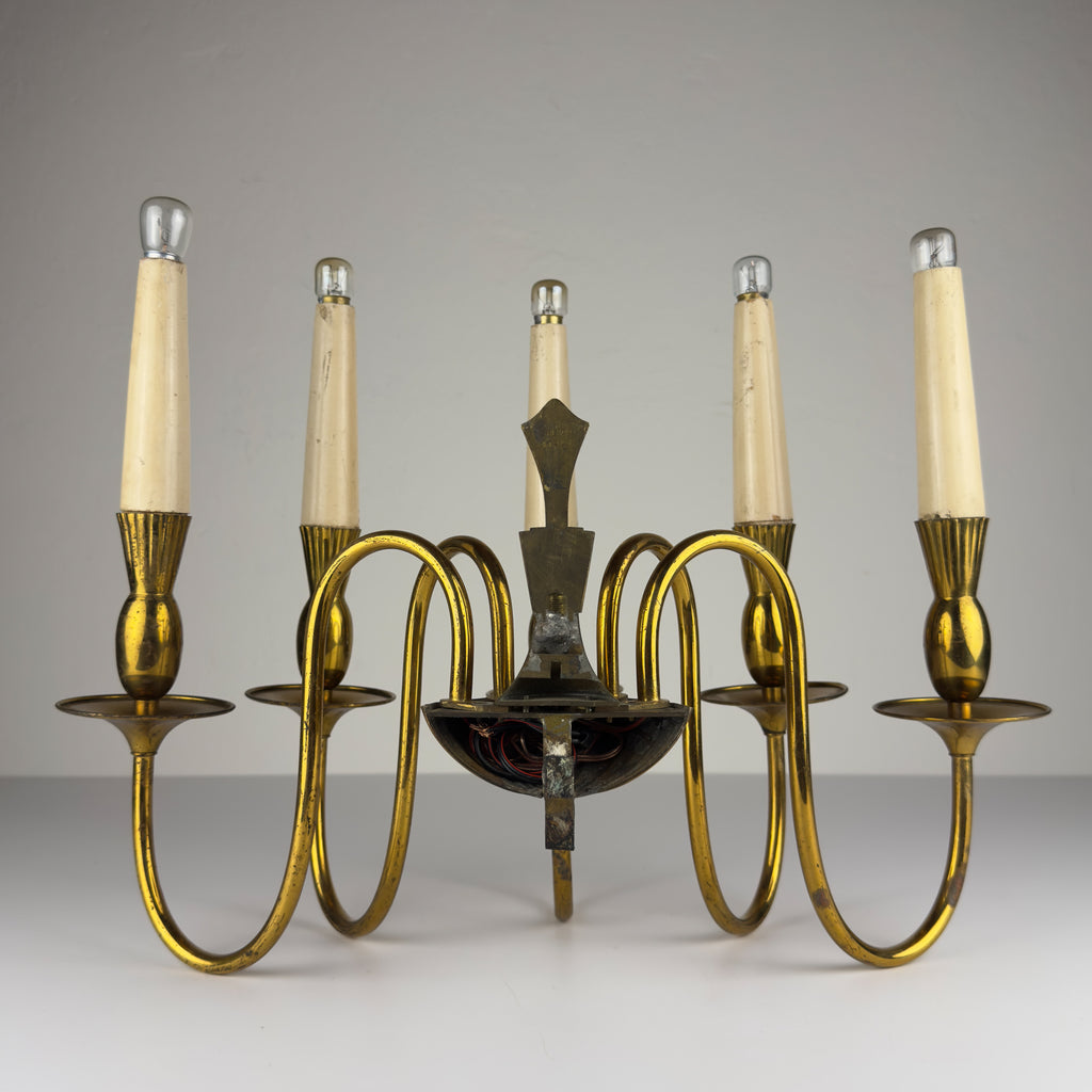 Vintage brass wall lamp by Stilnovo, Italy, 1950s