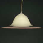 Murano glass white and pink pendant lamp Italy 1970s Mid-century lighting ceiling lamp