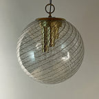 Vintage La Murrina Swirled Murano Glass Pendant Lamp - 1970s Italian Lighting