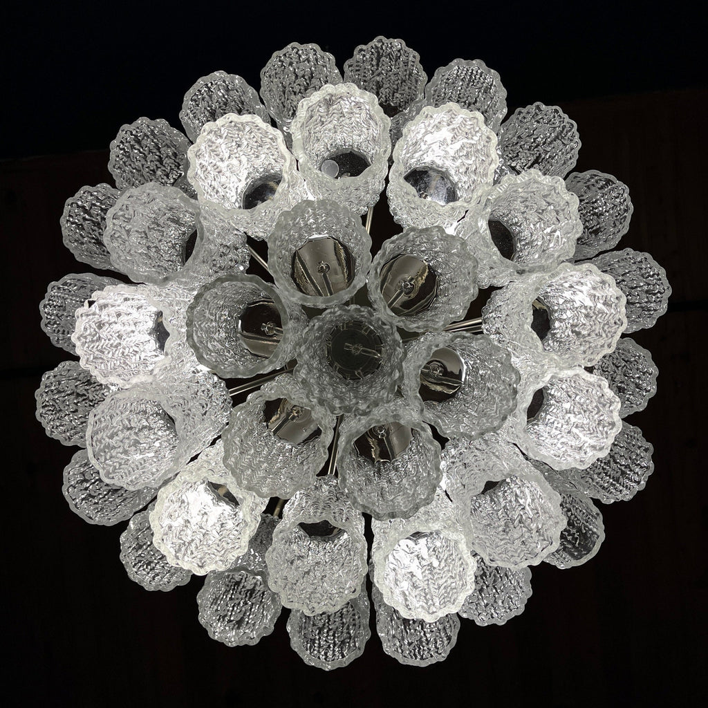 Mid-century murano glass chandelier Tronchi by Toni Zuccheri for Venini Italy 1960s