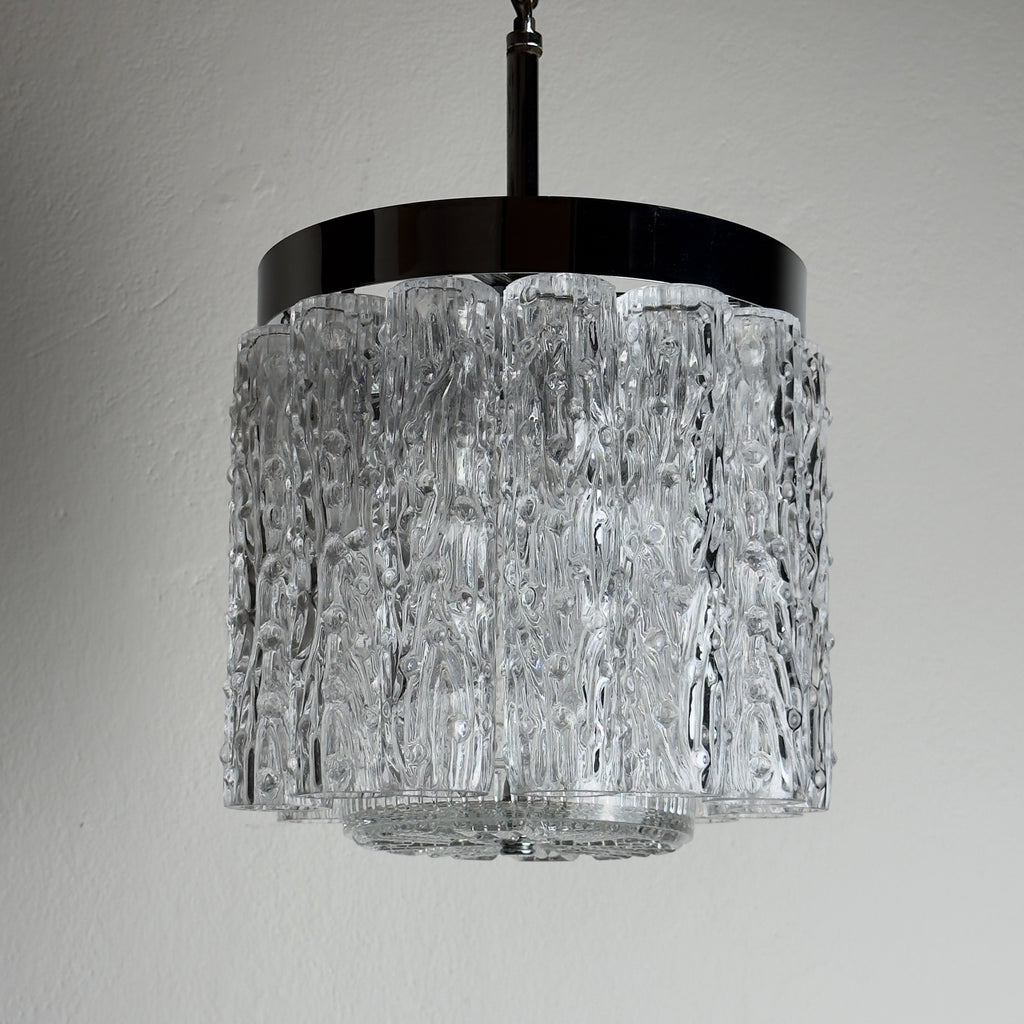 Vintage murano glass chandelier Tronchi by Toni Zuccheri for Venini, Italy 1960s