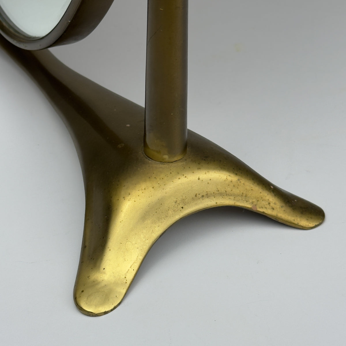 Vintage tabletop vanity mirror from brass, Italy, 1950s