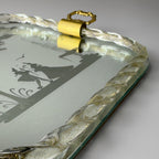 Vintage Venetian Murano glass Mirror Tray, Italy 1950s