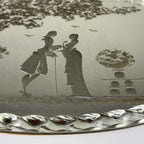 Vintage Venetian glass Mirror Tray, Italy 1950s