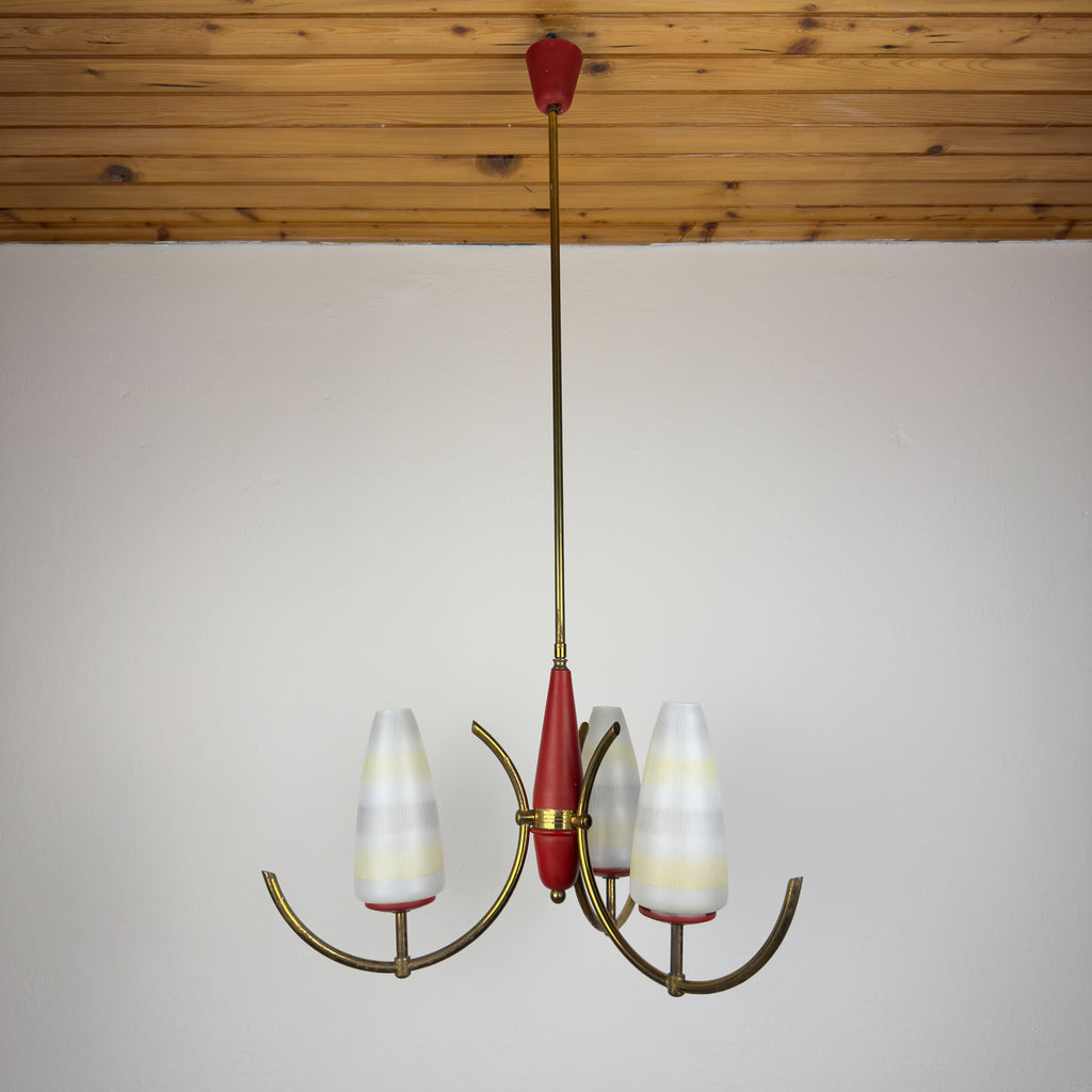 Mid-Century Stilnovo chandelier, Italy 1940-50s