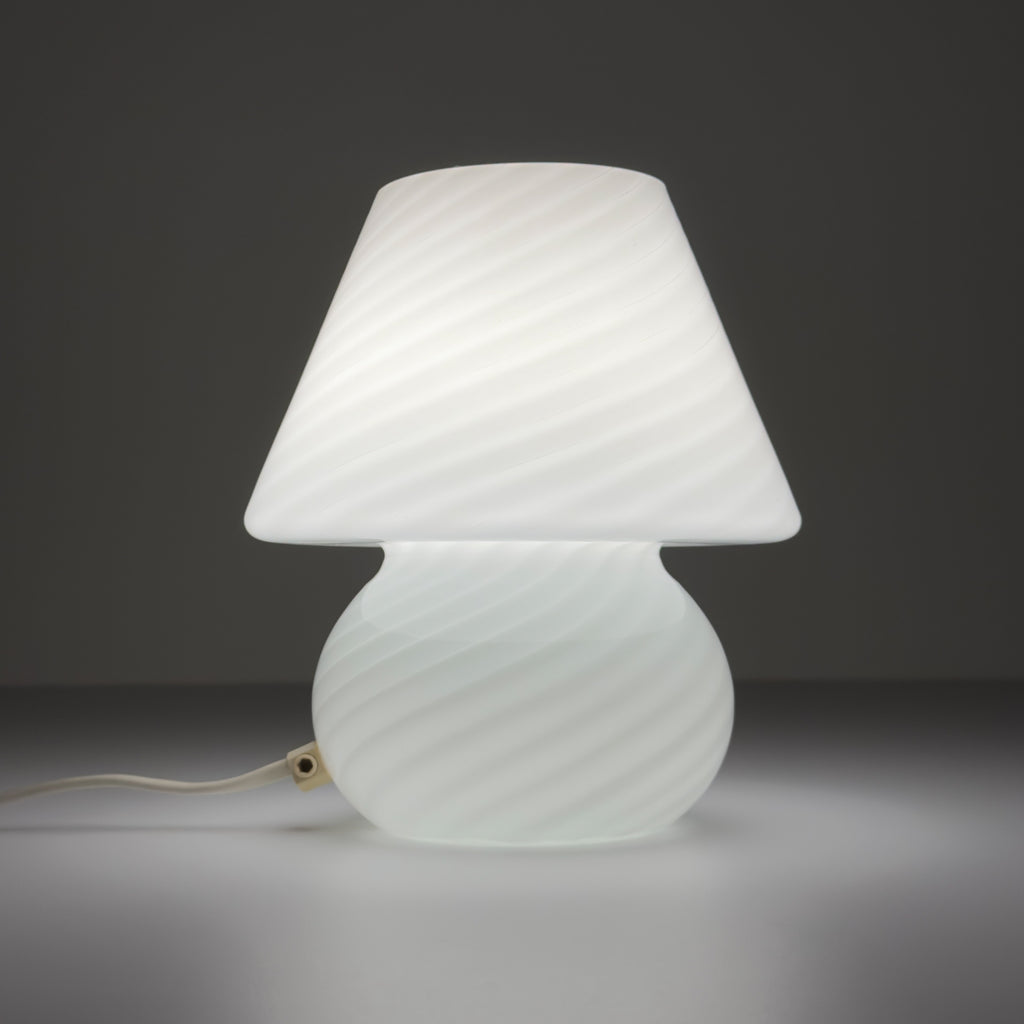 Original vintage swirl murano glass table lamp Mushroom, Italy 1970s