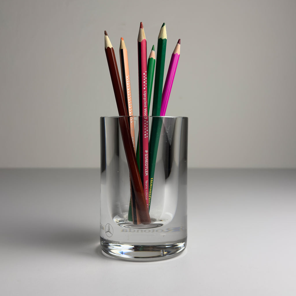Mercedes-Benz Auto Rotonda Crystal Glass Vase by Il Giugno, 2003, Italian Design, 24% Lead Crystal