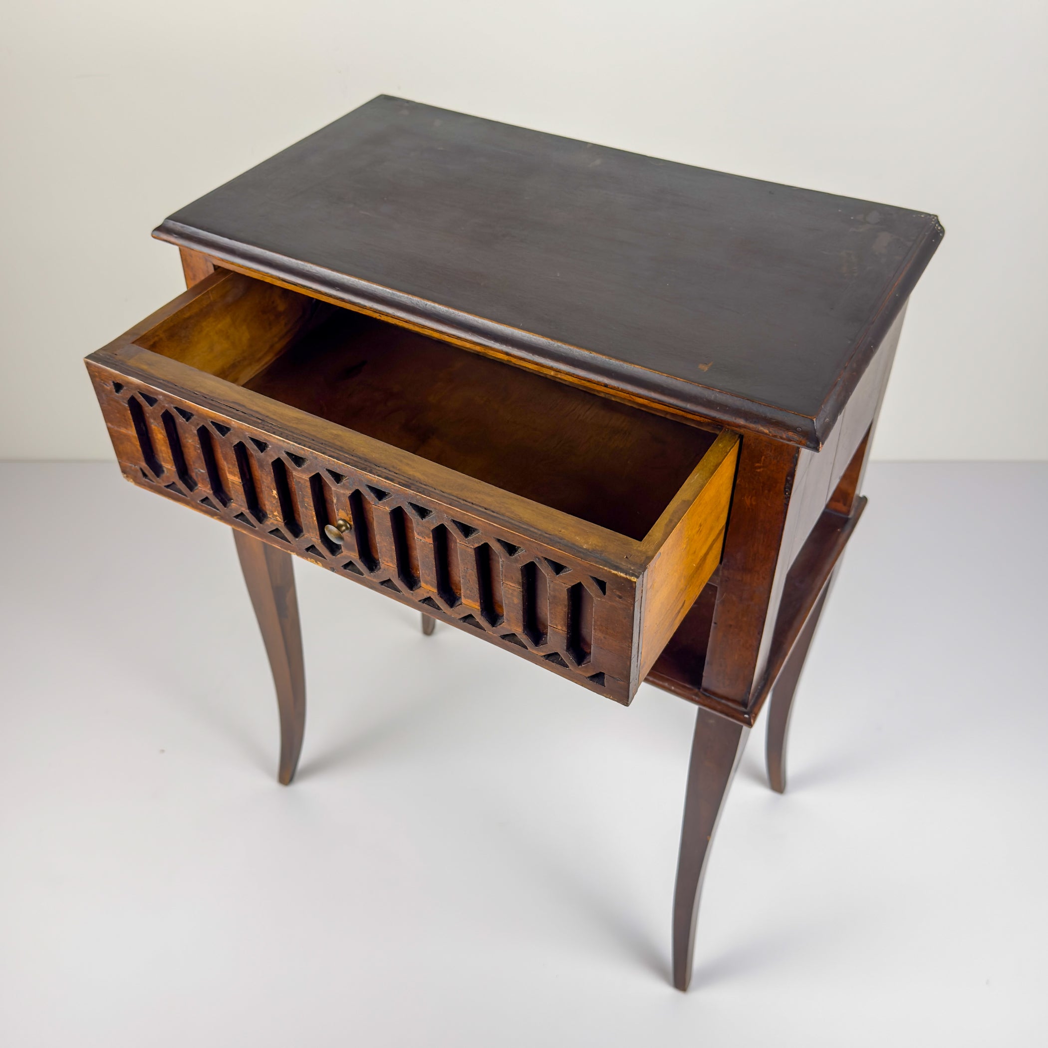 Vintage wood nightstand Italy 1970s
