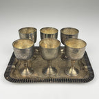 Antique Silver Plate Glass Set: Sheffield Edward Collection, England 1890s
