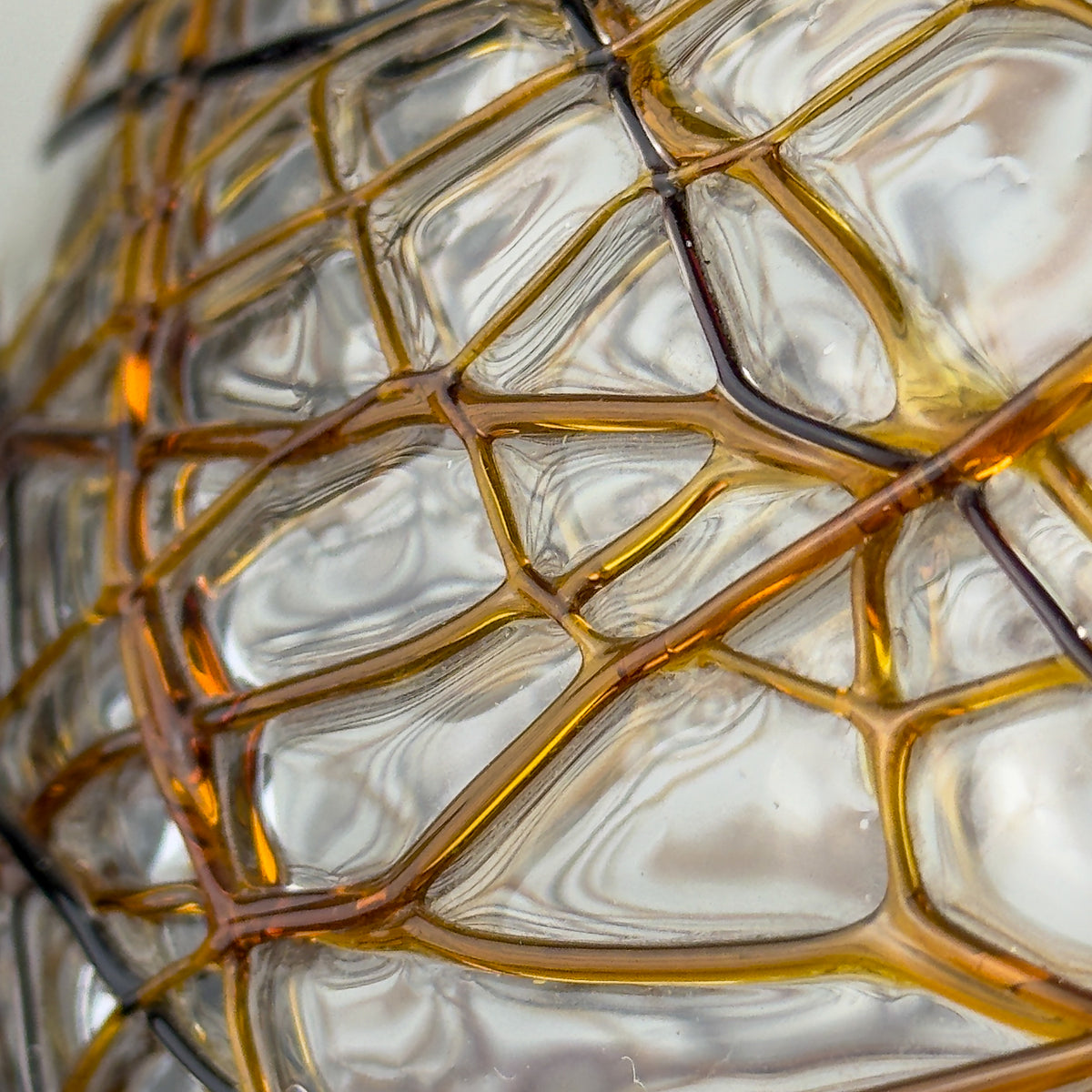 Vintage Murano sphere ball pendant lamp, Italy 1960s