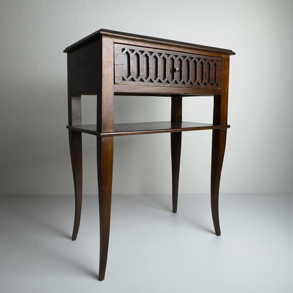 Vintage wood nightstand Italy 1970s