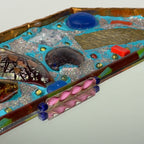 Mid-Century Murano Glass Mosaic Mirror by Zane Luigina "Fantasy Glass", Italy, 1990s