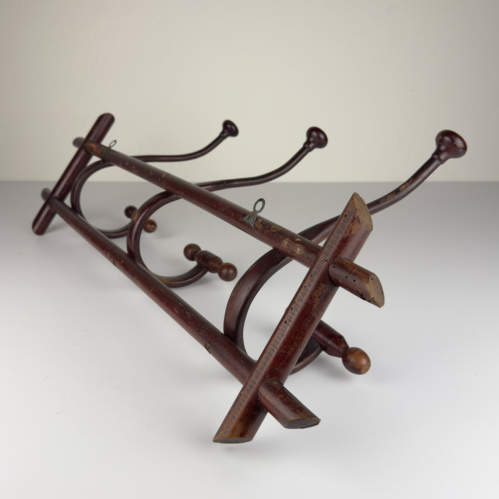 Antique Wooden Coat Rack, Italy 1930s